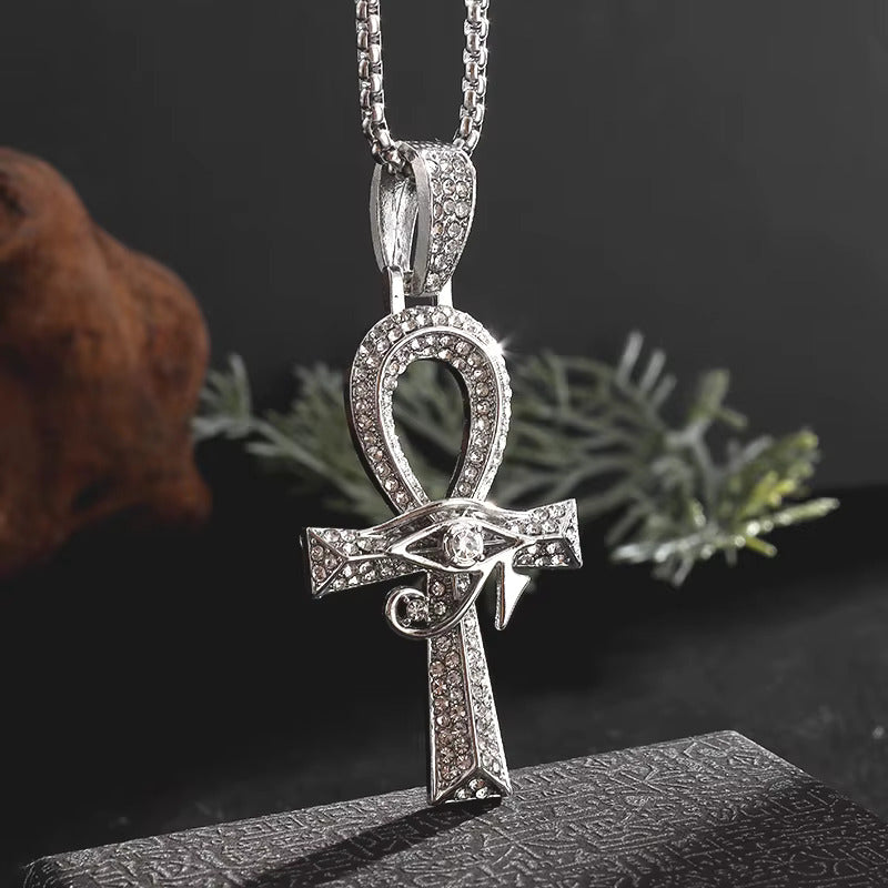 Pendentif Ankh Argenté Sertis de Zircons