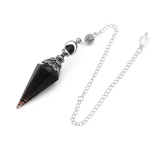 Pendule Divinatoire en Résine et Obsidienne Noire