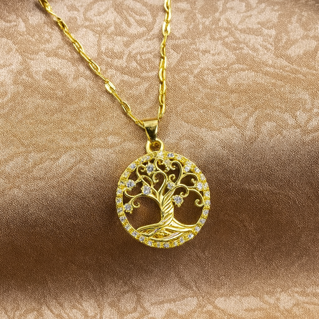 Pendentif Arbre de Vie Doré – Élégance, Énergie et Harmonie Spirituelle