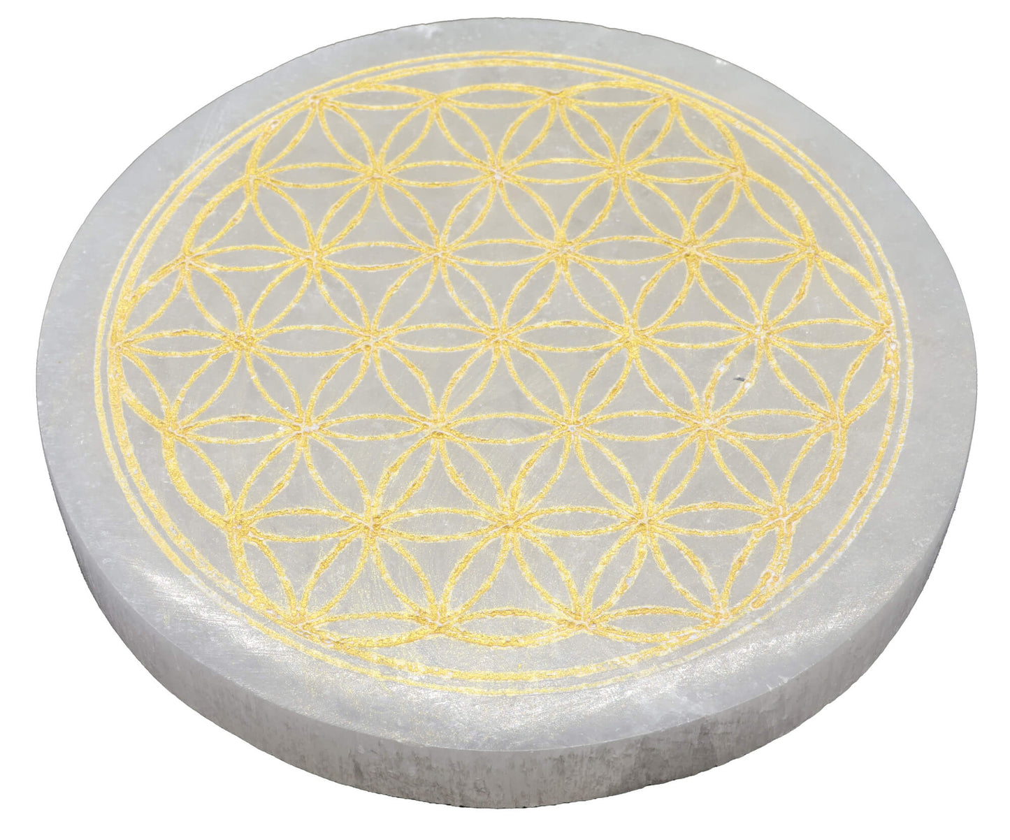 Plaque de Rechargement en Sélénite – Fleur de Vie