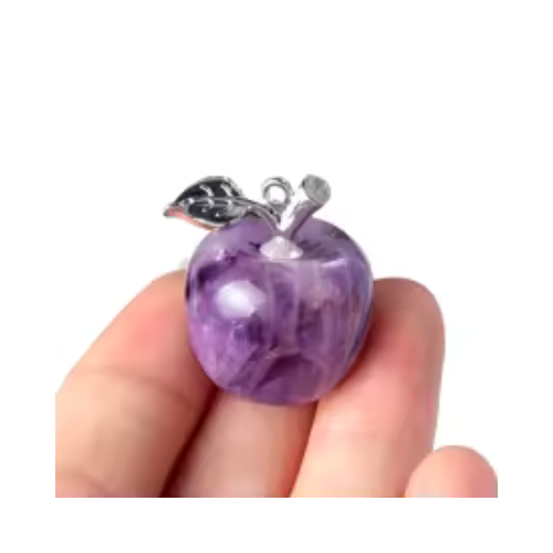 Pendentif Pomme en Améthyste – Protection, Sérénité et Élévation Spirituelle