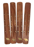 Porte-Encens en Bois – Éléphant & Étoiles