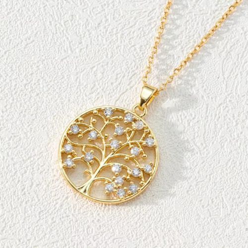 Pendentif Arbre de Vie Doré – Lumière, Pureté et Harmonie Intérieure