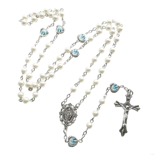 Chapelet Catholique Perles Blanches – Pureté, Foi et Protection Mariale