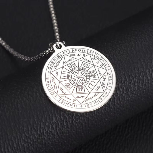 Pendentif Sceau des 7 Archanges Argenté – Protection Divine, Équilibre et Guidance Spirituelle