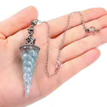 Pendule Divinatoire en Résine et Aigue-Marine