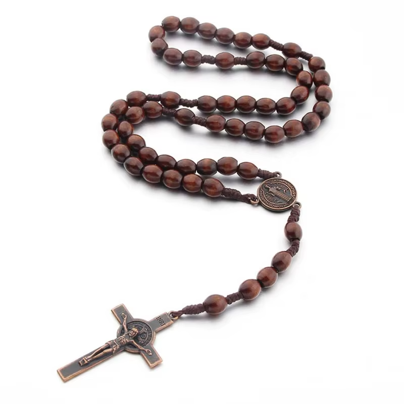 Chapelet « Ancrage & Protection » – Perles de Bois & Croix Sacrée