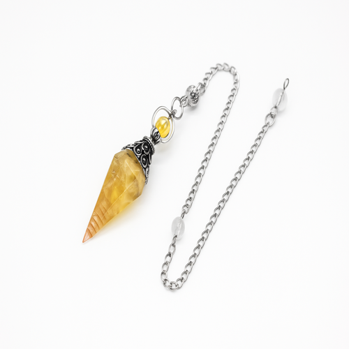 Pendule Divinatoire en Résine et Citrine