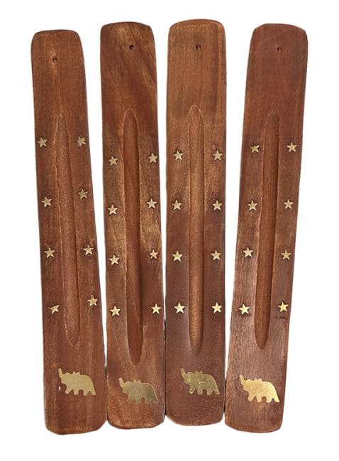 Porte-Encens en Bois – Éléphant & Étoiles